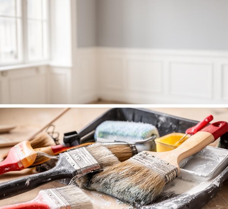 Werkzeug und frische Wandfarbe in einer gepflegten Wiener Altbauwohnung